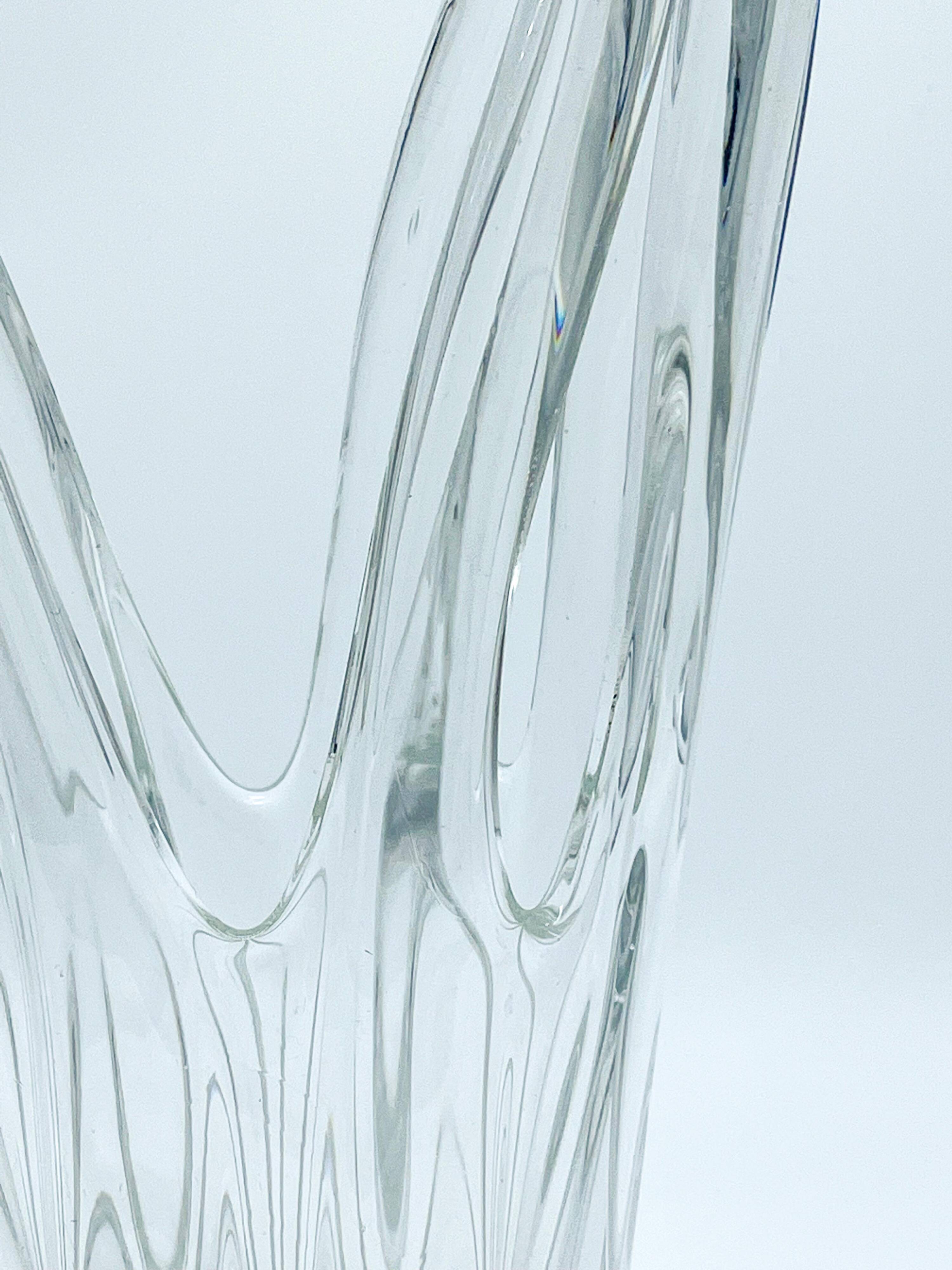 Vase de Murano - Sculpture en verre clair - Soufflé à la main