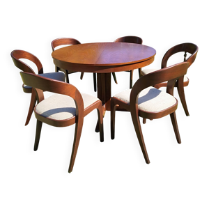 table en teck vintage - chaises