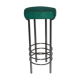 Contemporary aluminum stool and green/blue velvet