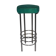 Contemporary aluminum stool and green/blue velvet