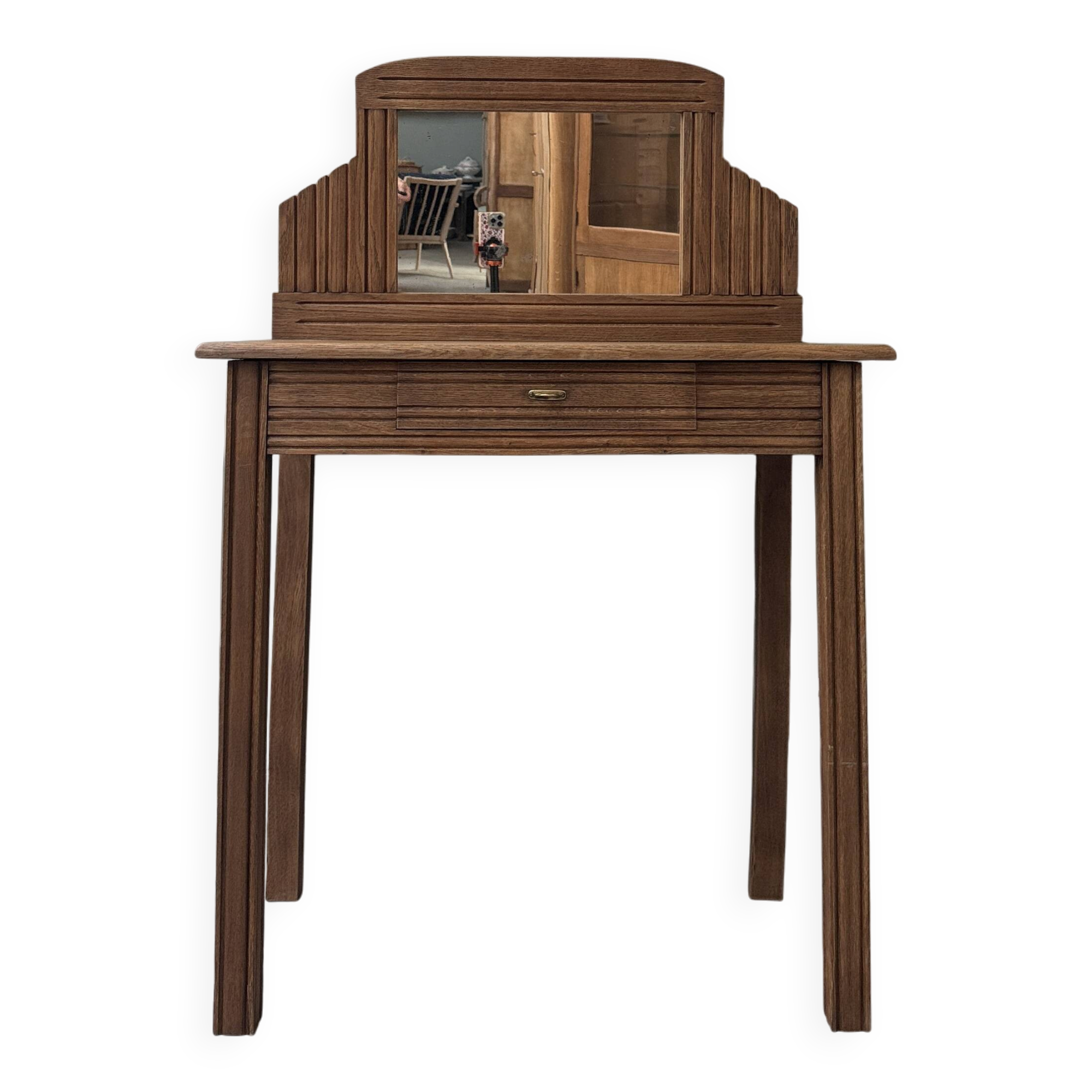 Coiffeuse bureau art déco en chêne (restaurée)