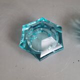 Lot de 2 cendriers assortis en verre turquoise