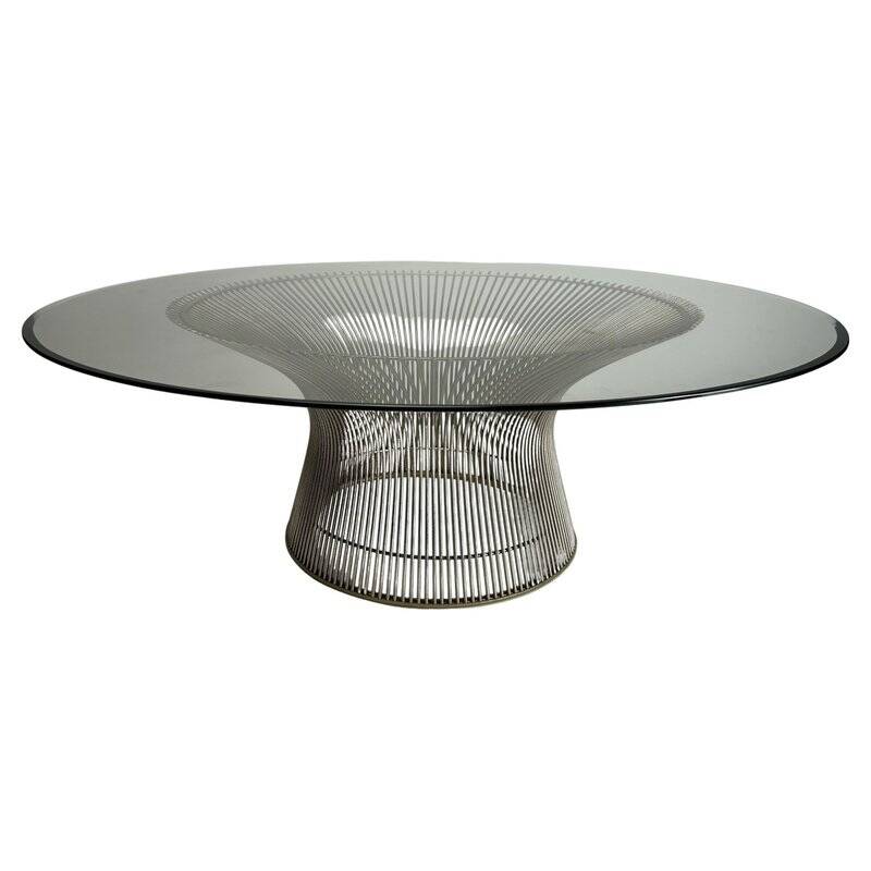 Coffee Table in Steel and Glass from Warren Platner, 1962