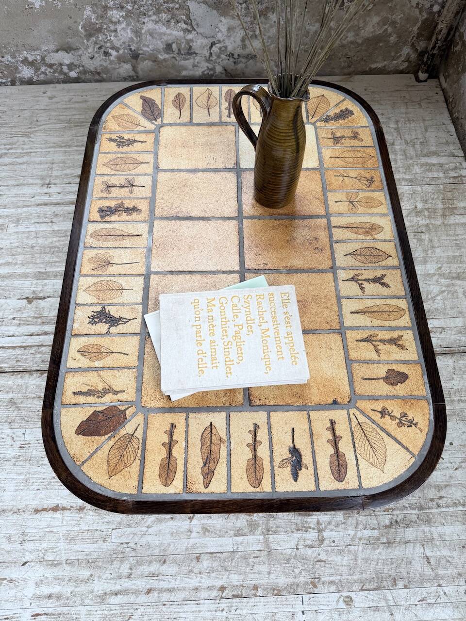 Capron “herbarium” oval coffee table