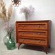 Vintage wooden and rattan dresser