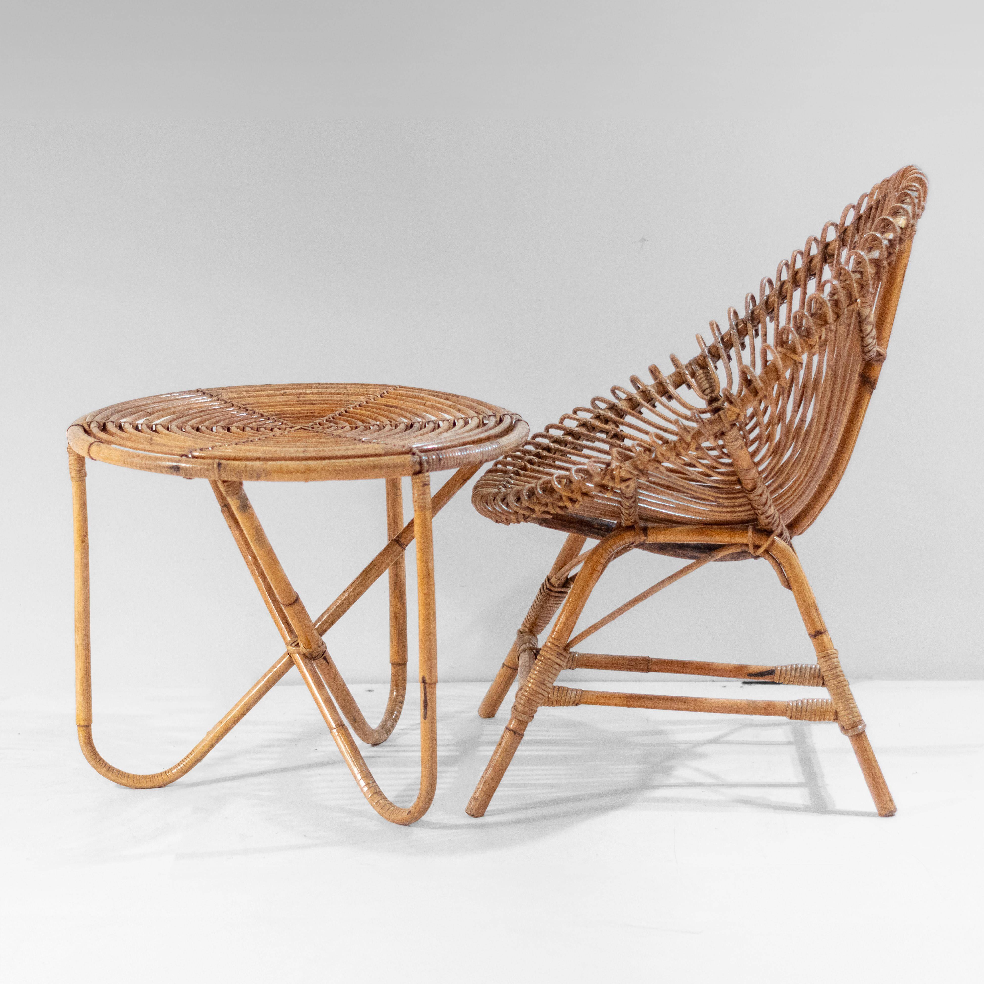 1960 Midcentury Modern Italian Bamboo Lounge Set