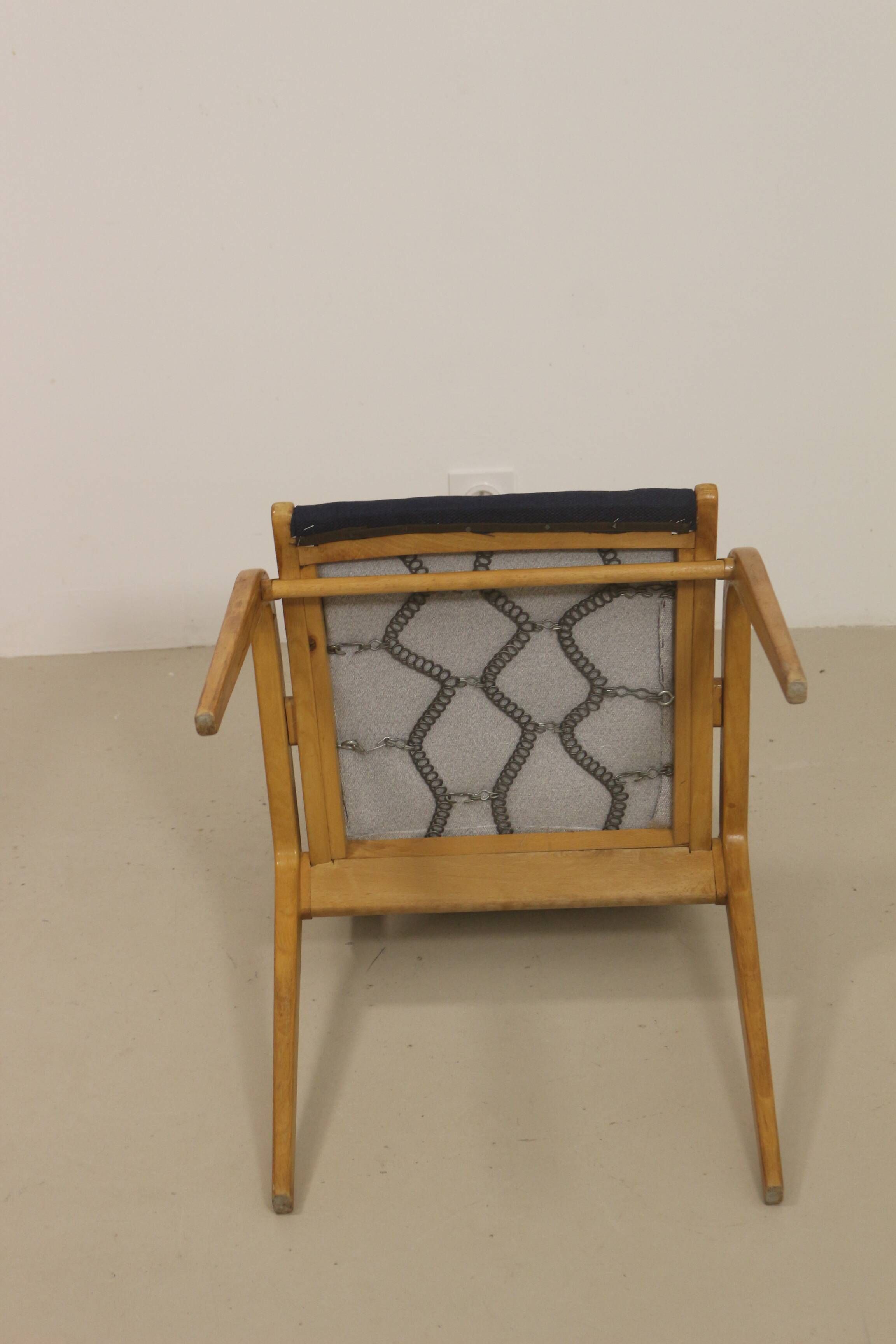 Lot de 4 chaises design scandinave bois courbé année 60.