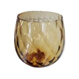 Vase on foot vintage amber polished glass