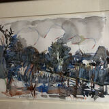 Watercolor landscape Ghislain Uhry