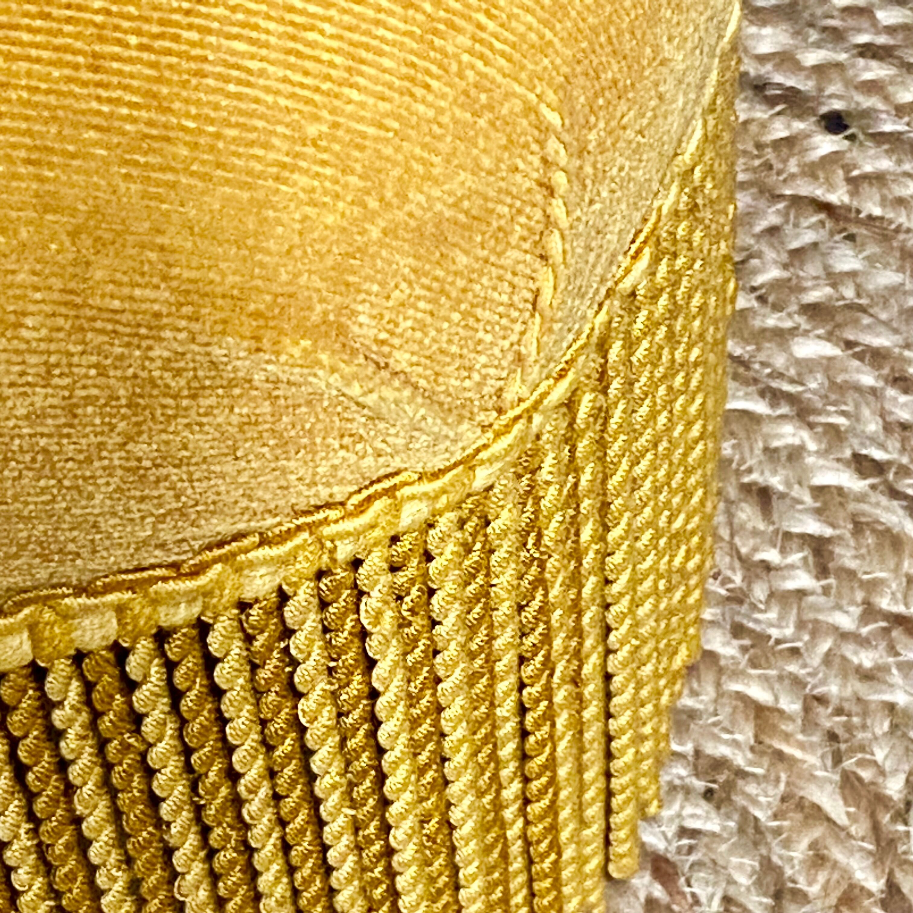 Upholstered gold velvet armchair-Napoleon III style