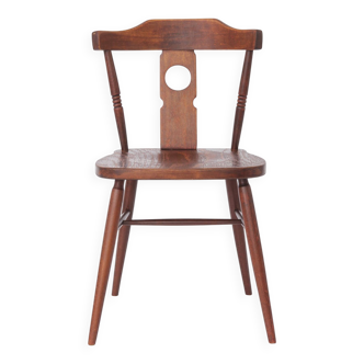1960s Vintage Wooden Chair | Drevounia Czechoslovakia | Restored Turned Bee