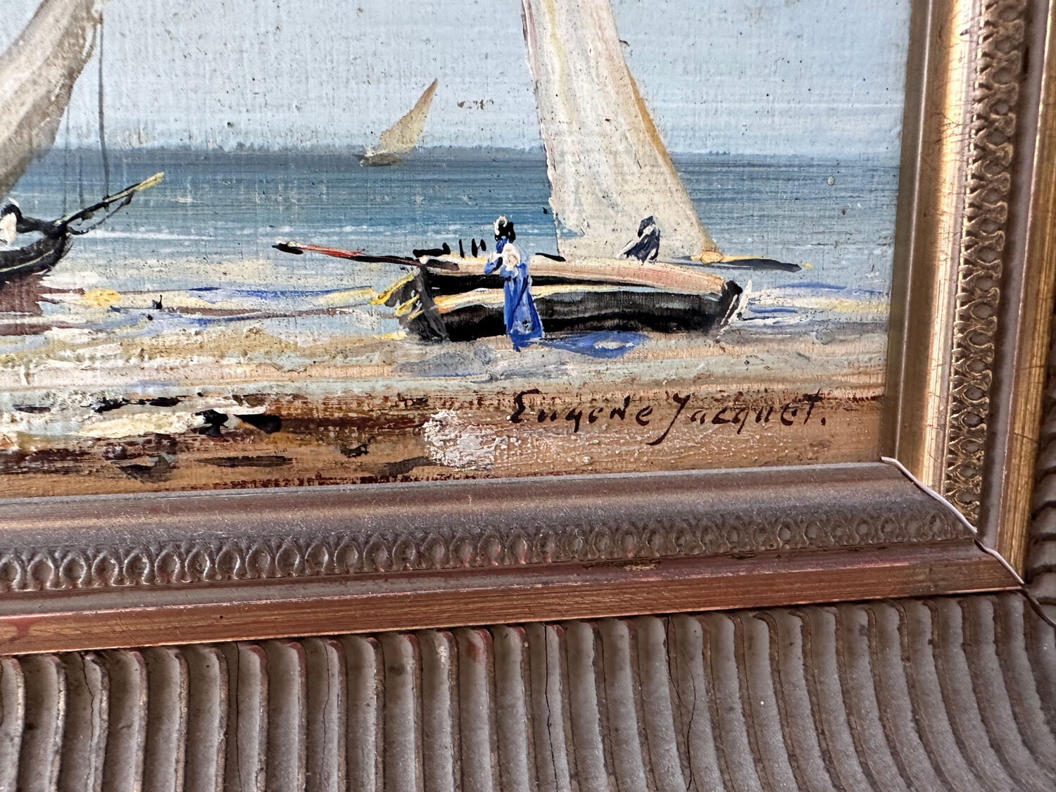 Oil on wood Eugène Jacquet early 1900