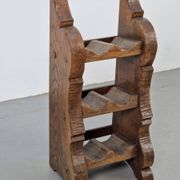 Vintage Dutch Brutalist Oak Wine Rack, 1950s