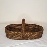 Vintage Oval Woven Rattan Basket – Authentic Rustic Charm