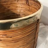 Bamboo and brass pot cover 1970