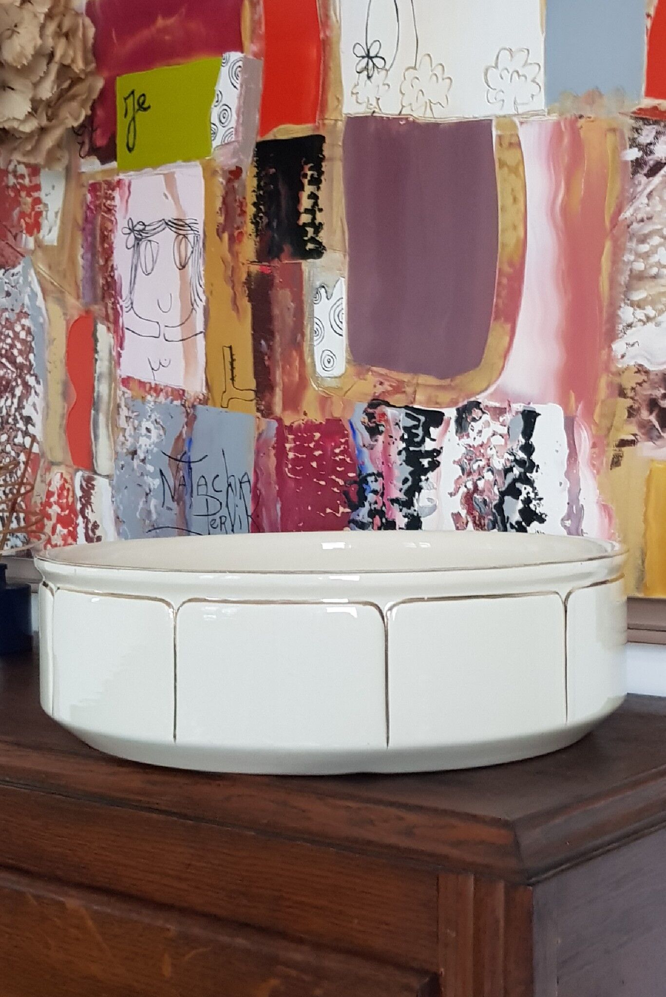 Basin art deco in earthenware