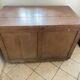 Old and authentic workshop counter with 3 large oak drawers.