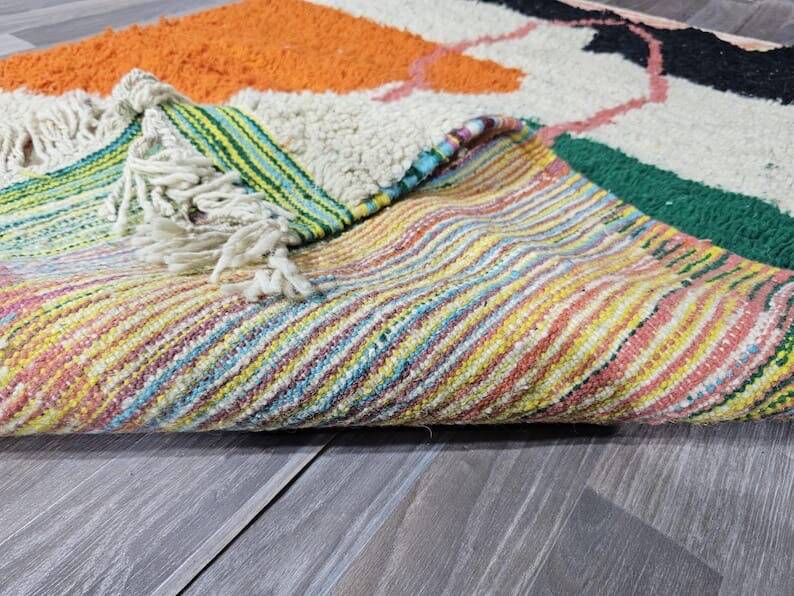 Handmade pure wool rug, size 100 x 200 cm.