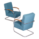 Set of Two Restored Blue Armchairs by Mucke-Melder, Czechia, 1930s