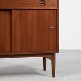 Midcentury Danish cabinet in teak with 1 drawer and 2 sliding doors 1960s