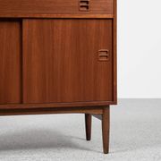 Midcentury Danish cabinet in teak with 1 drawer and 2 sliding doors 1960s