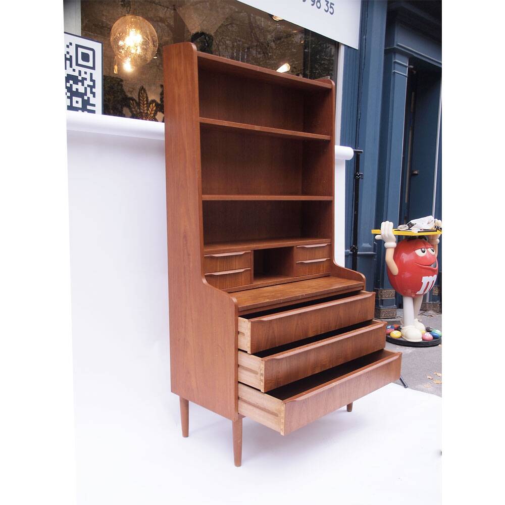 Vintage Danish bookcase, desk, chest of drawers