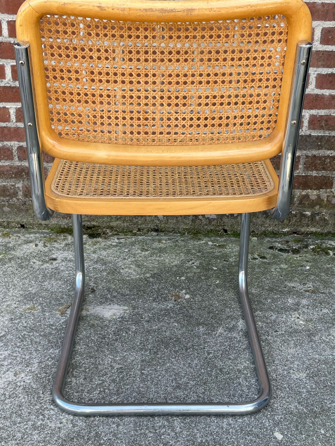Lot de 4 chaises Cesca modèle b32 en chrome fabriqué en italie par Marcel Breuer