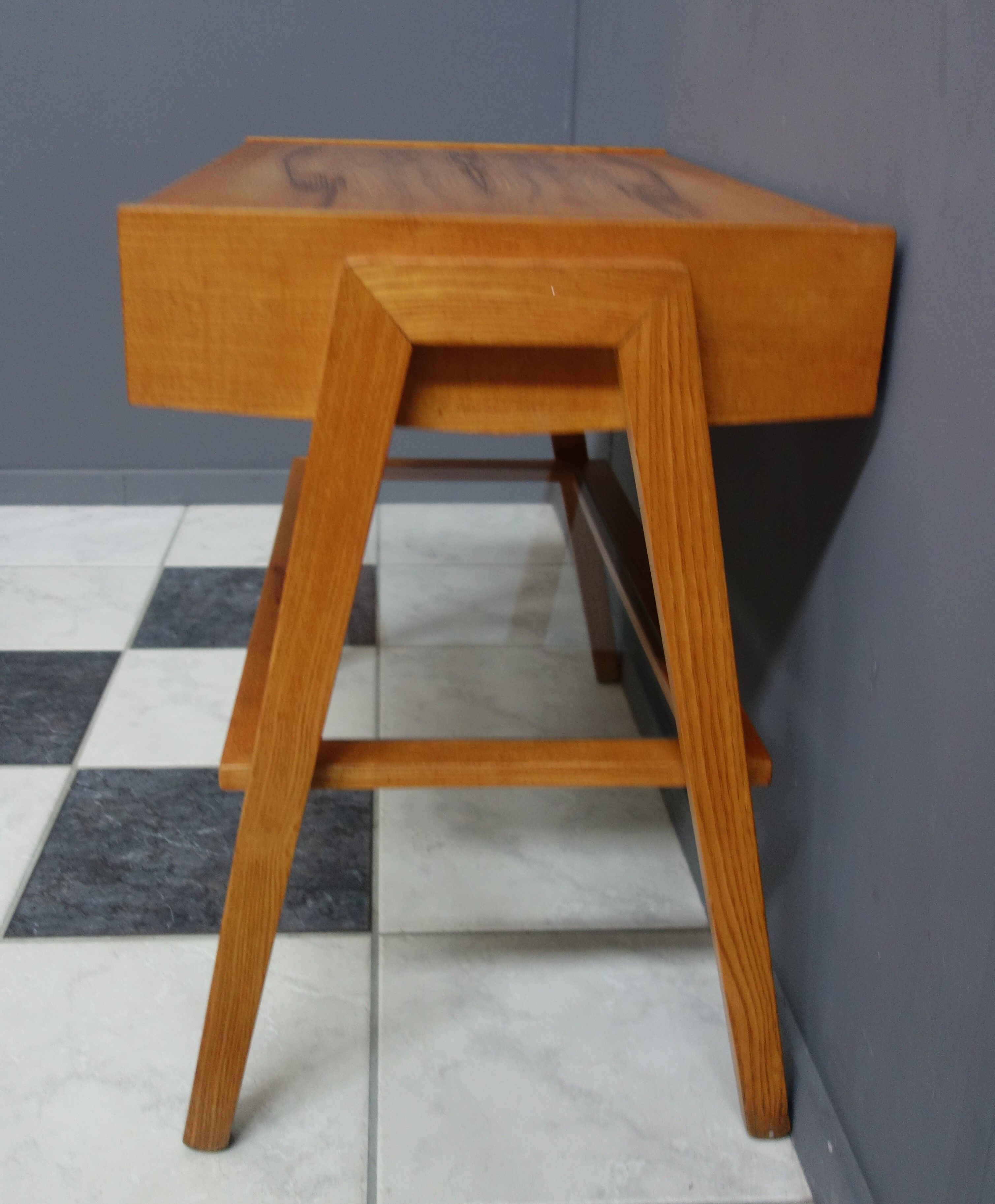 TV table with drawer and Glas tray 1970s Lanakroun Czech