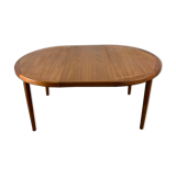 Round extending dining table in teak by Velje 1960s Denmark