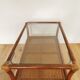 Table basse cannage vintage plateau verre
