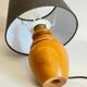 Lampe bois massif et tissu vintage