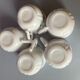 5 cups veronica tea with blue myosotis in white glass from arcopal-80s-retro-vintage