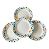 4 flat plates terre de fer h.b.c. earthenware model "chantilly"