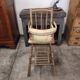 High chair retro baby old wood beech modular patinated white cream art deco dlg Baumann