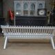 Folding garden bench in white lacquered beech of vintage origin 1950