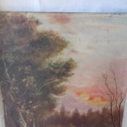Pair of antique paintings "landscape oil on canvas"