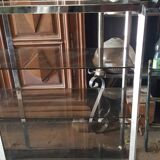 Large shelf chrome and smoked glass 1970
