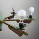 Mid-century chandelier with teak and Murano glass by Stilnovo, Italy, 1950s.