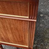 Louis XVI accajou chest of drawers and white marble