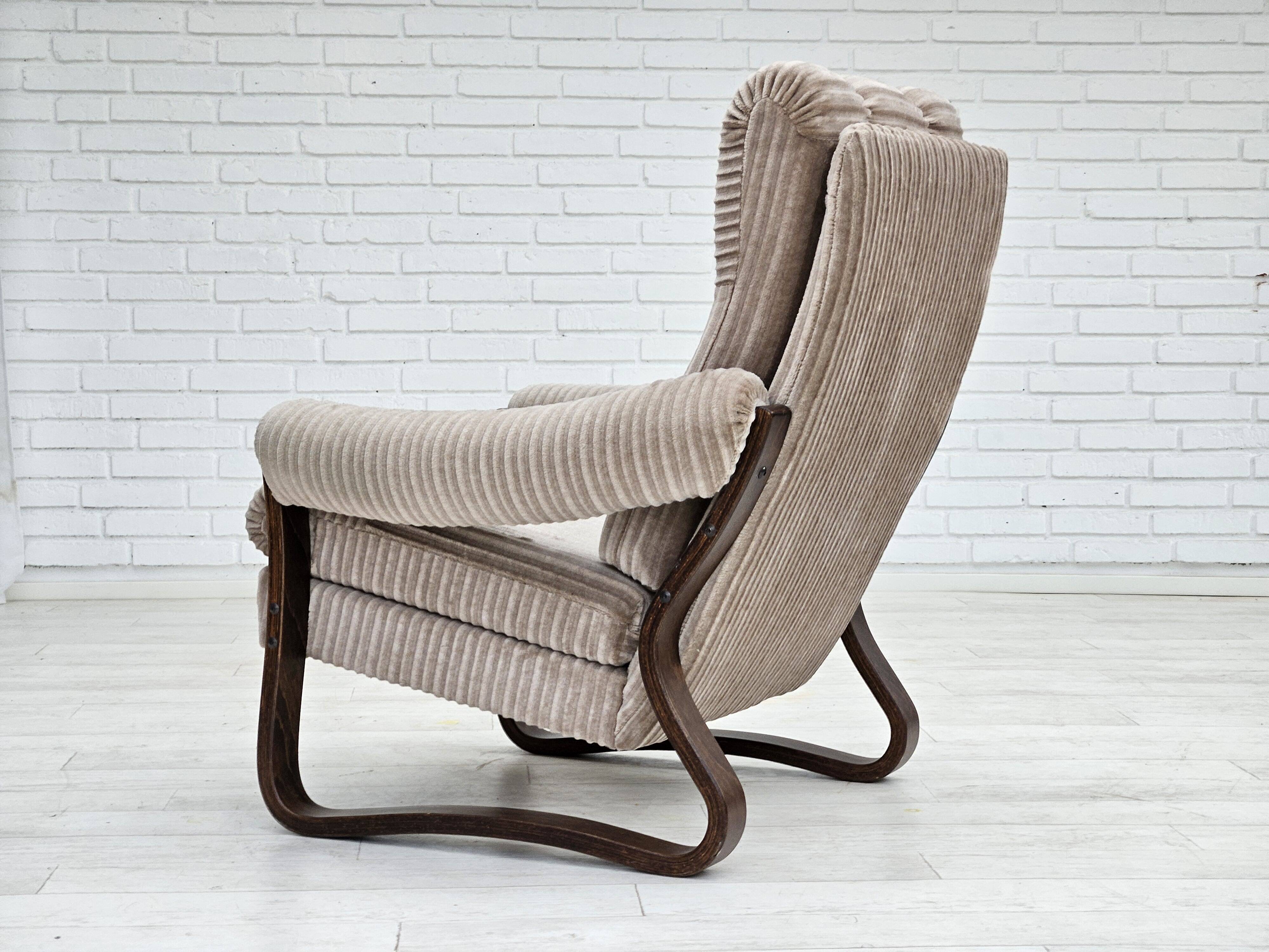 1970s, Danish lounge chair, original very good condition, corduroy.