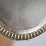 Silver metal dish with handle Hallmark Gallia Christofle shell pattern, centerpiece, tray