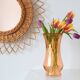 Large glass vase, apricot, French vintage, authentic