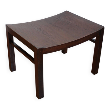 Tabouret en bois sombre des années 1960, Tchécoslovaquie