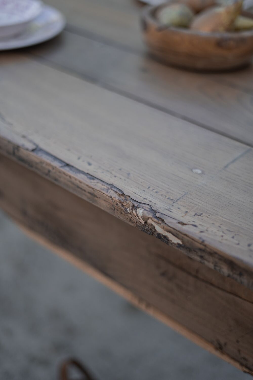Table de ferme rénovée