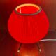 Tripod lamp, pleated red rhodoid, 1950s, 60s design