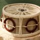 Lampshade, pendant light, 70s in wool and linen