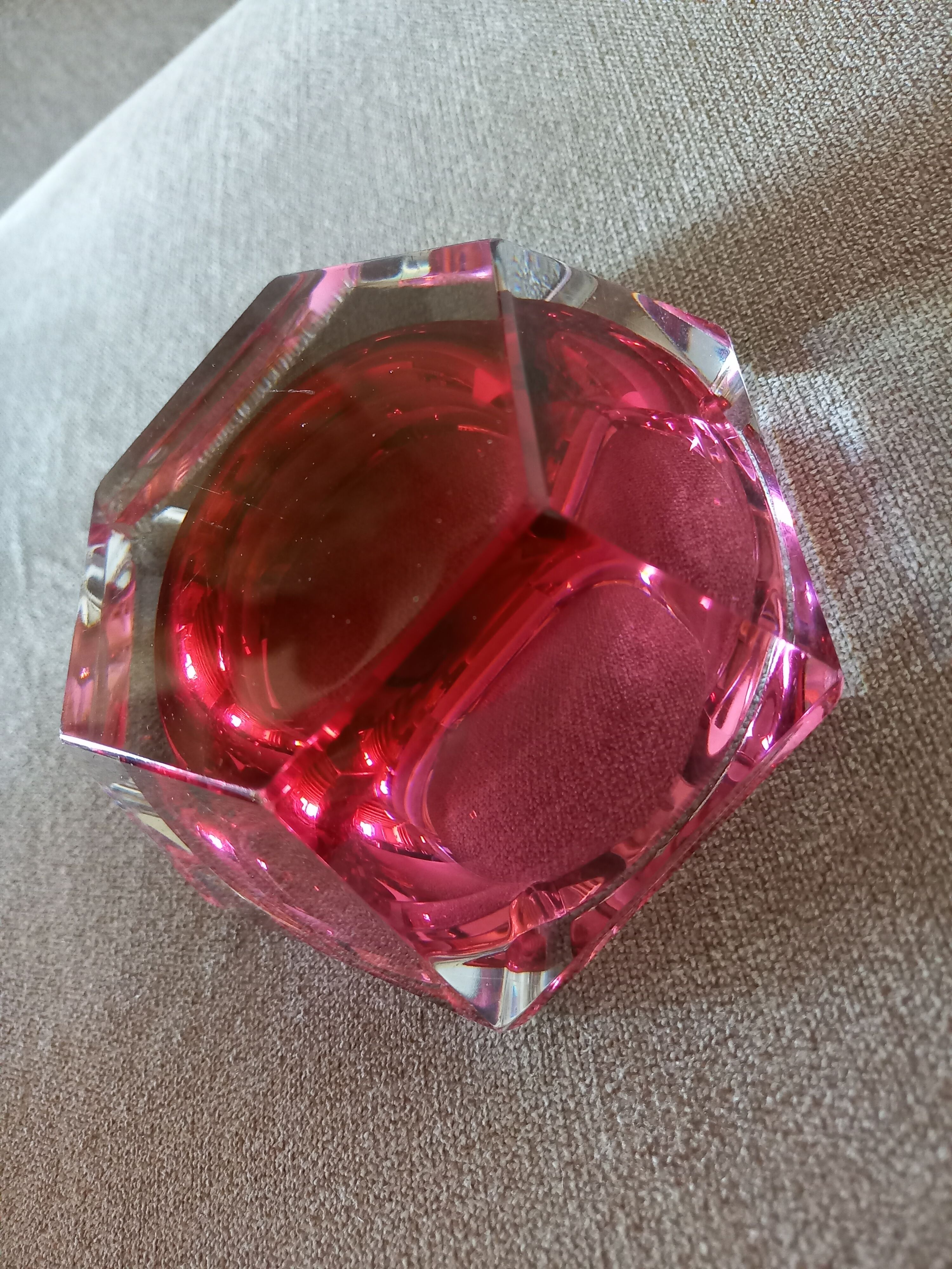 Ashtray or crystal bag empty Val Saint Lambert Vintage