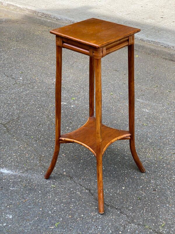 Sellette étagère art nouveau vintage en bois massif et bambou Maugrion Fran
