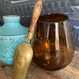 Vintage brass shovel & its pretty solid wood handle - In its juice!