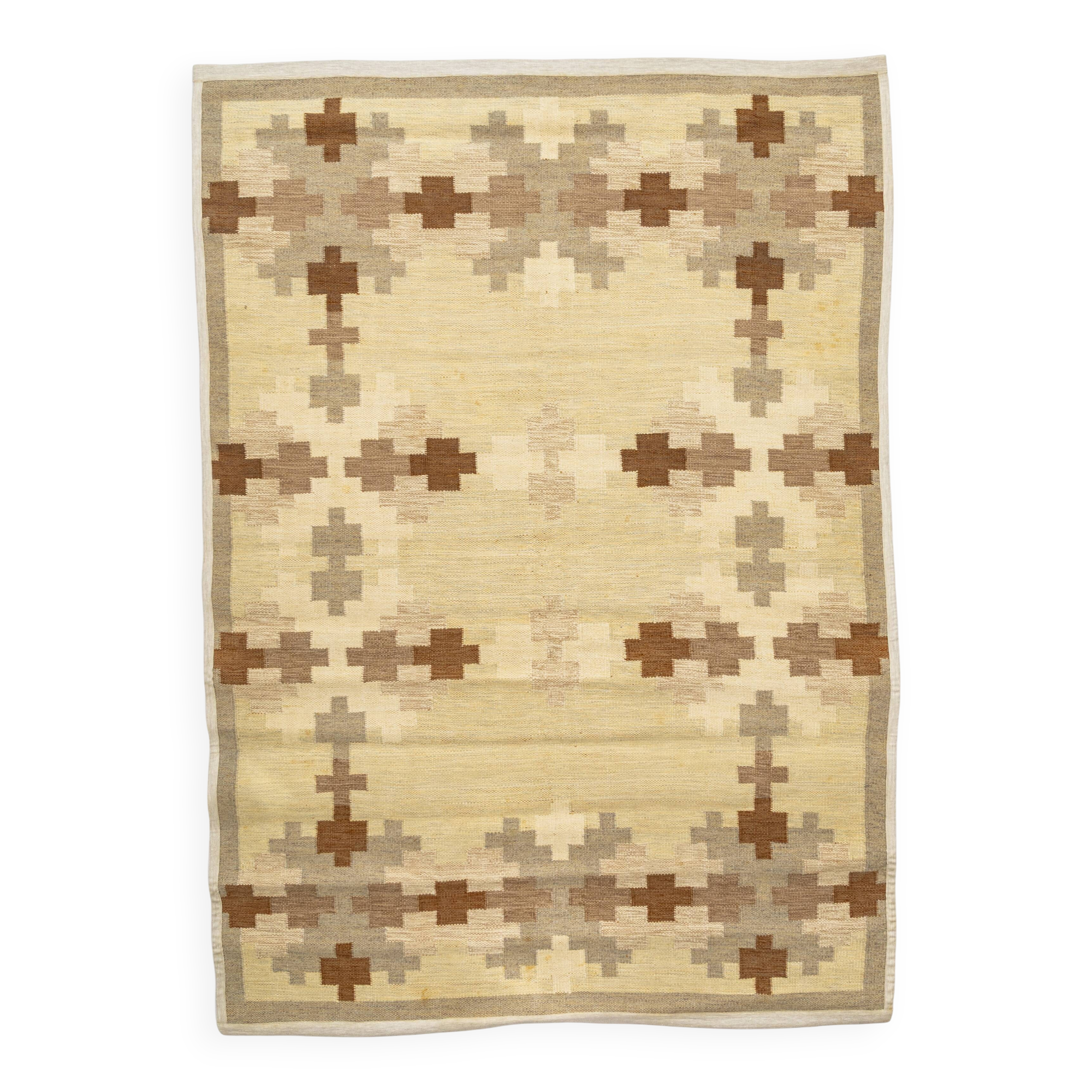 Scandinavian mid century style flat weave rug. Swedish rug/Flat weave rug